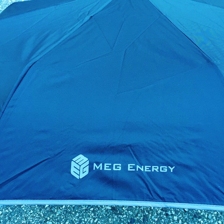 Umbrellas with MEG Energy Logo