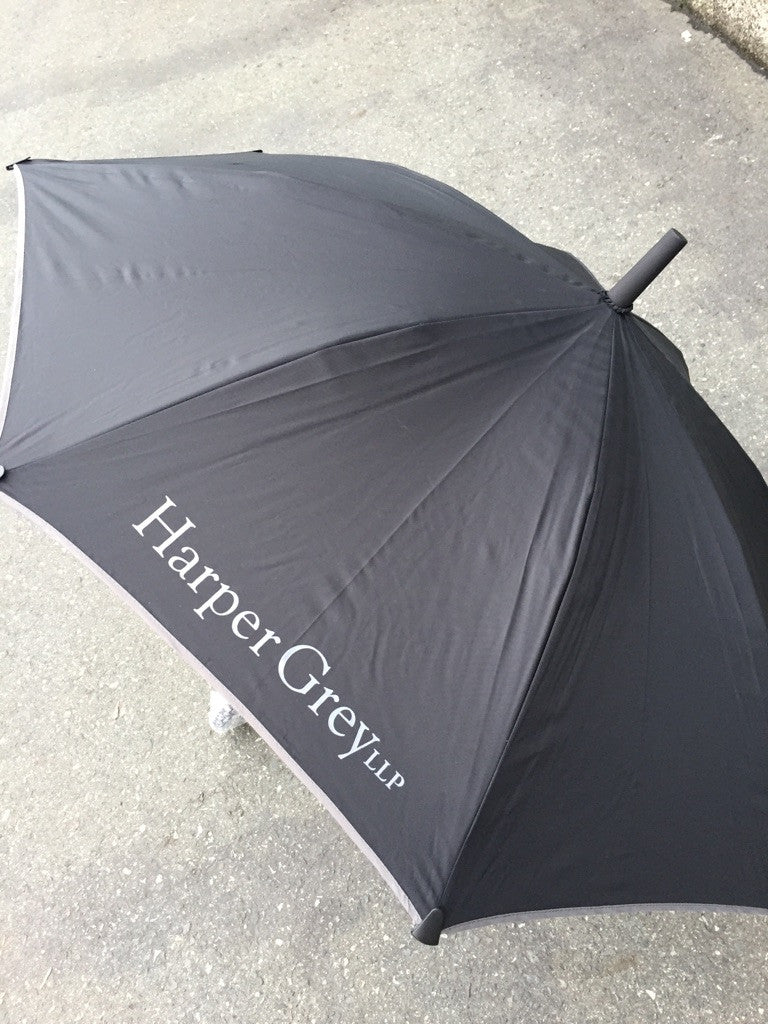 Harper Grey Metallic Silver Printed Umbrellas