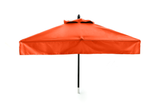 Restaurant Fiberglass Square Patio Umbrella - 6 foot x 6 foot with valances