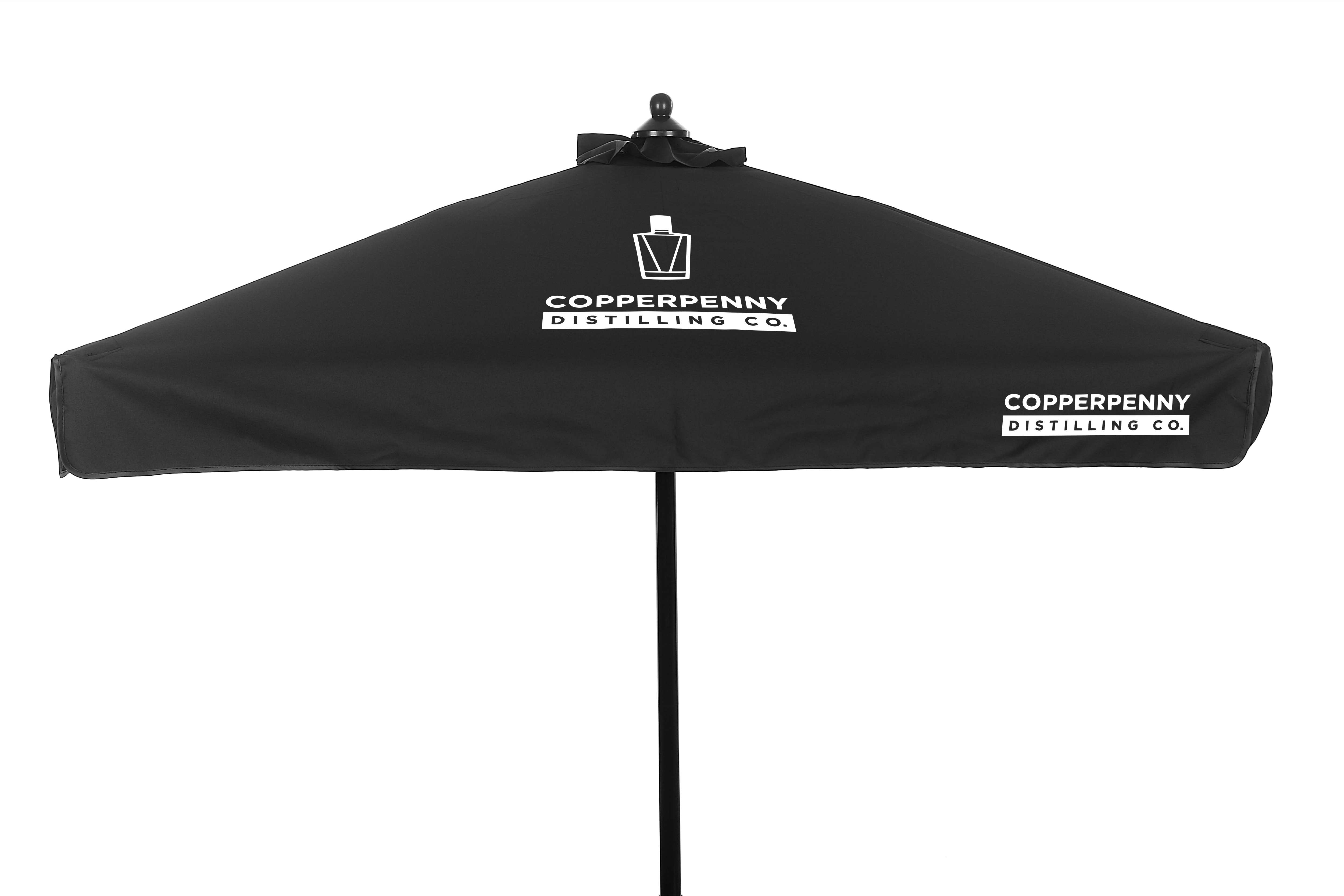 Promotional Fiberglass Patio Umbrella - 5 Foot x 5 Foot Square with Valances