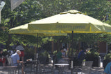 Restaurant Fiberglass Square Patio Umbrella - 6 foot x 6 foot with valances