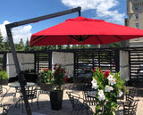 Restaurant Fiberglass Offset Patio Umbrella - 10 foot x 10 foot Square and 10 foot x 13 foot Rectangle