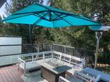 Restaurant Fiberglass Offset Patio Umbrella - 10 foot x 10 foot Square and 10 foot x 13 foot Rectangle