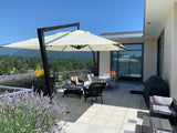 Restaurant Fiberglass Offset Patio Umbrella - 10 foot x 10 foot Square and 10 foot x 13 foot Rectangle